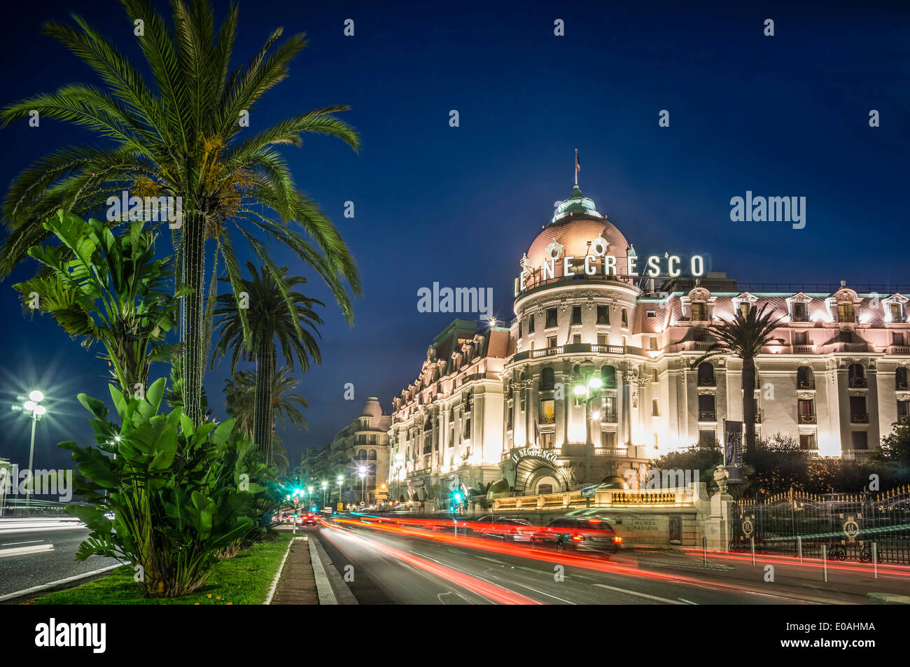 Hotel Negresco, Promenade des Anglais, Nice, Alpes Maritimes, Provence, French Riviera, Mediterranean, France, Europe,  Stock Photo