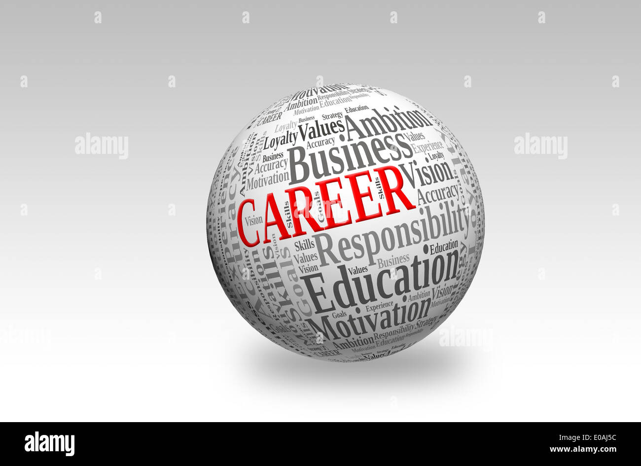 Career in word cloud on 3d sphere Stock Photo - Alamy
