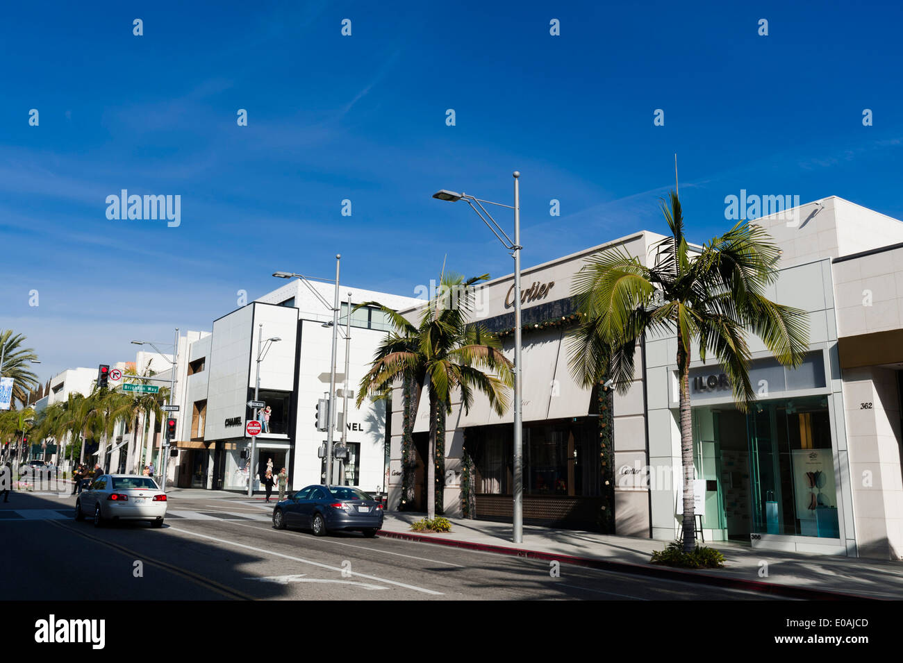 View of Rodeo Drive, Beverly Hills, Los Angeles, California, United States  of America, North America Stock Photo - Alamy