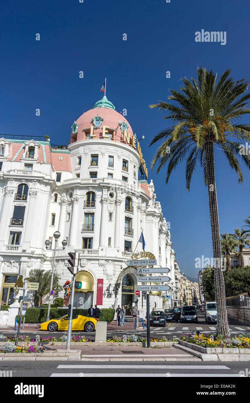 Hotel Negresco, Promenade des Anglais, Nice, Alpes Maritimes, Provence, French Riviera, Mediterranean, France, Europe,  Stock Photo