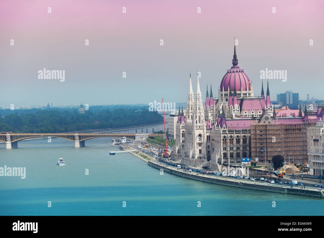 Parliament and Matthias Church view from top Stock Photo
