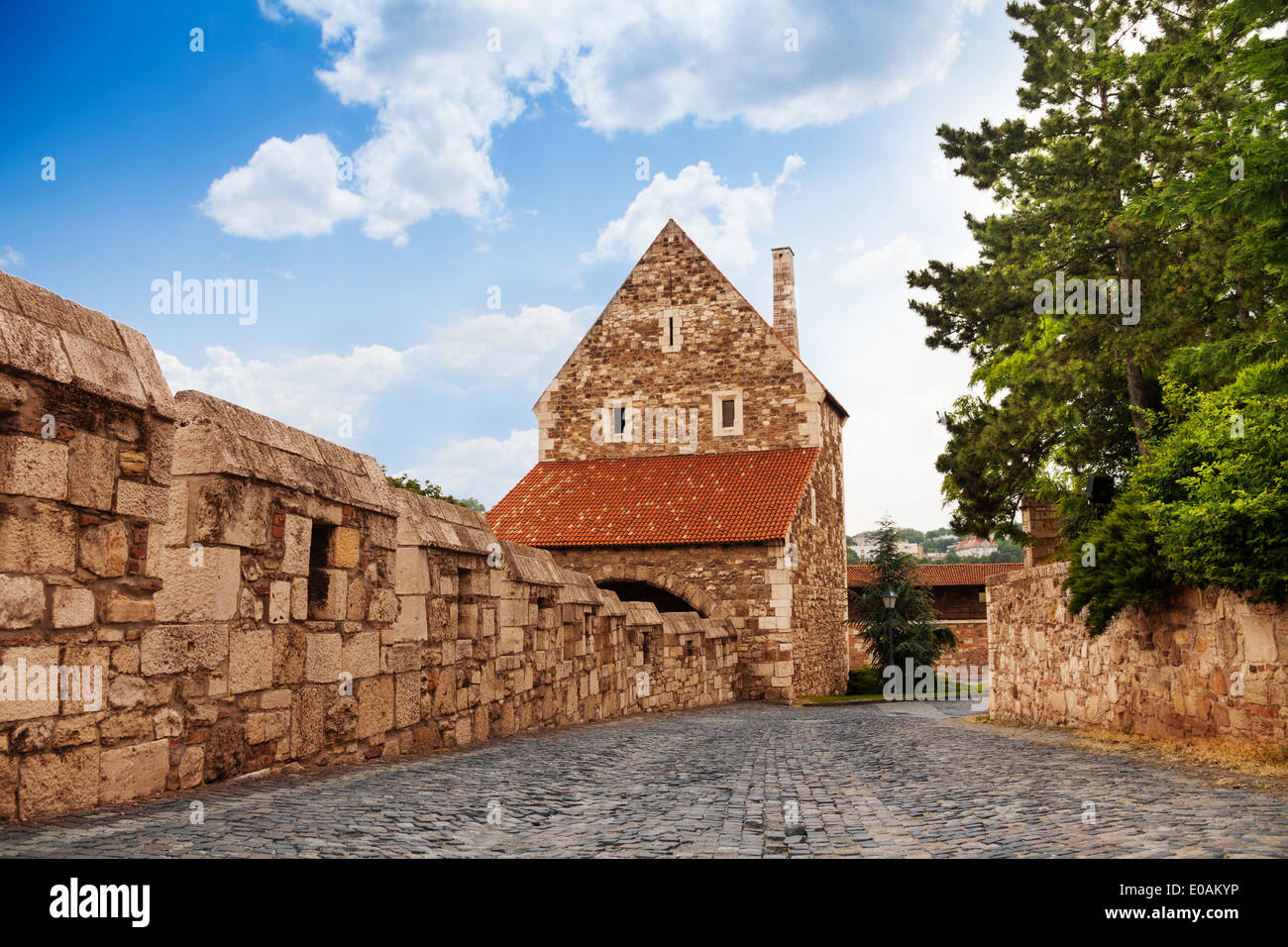 Guard tower at the Buda Castle in Budapest Stock Photo