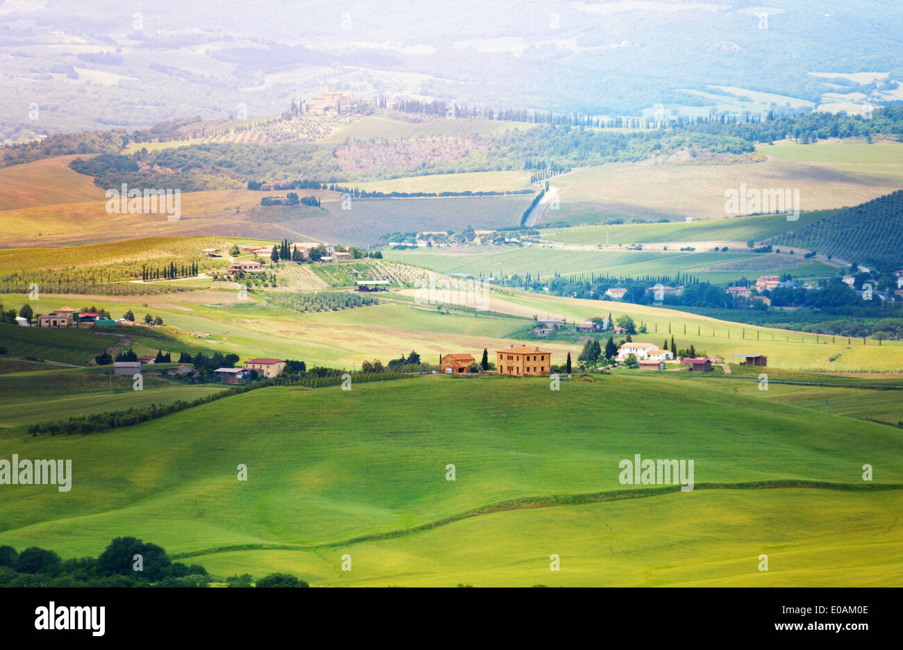 Top view on village in Tuscany landscape, Italy Stock Photo - Alamy