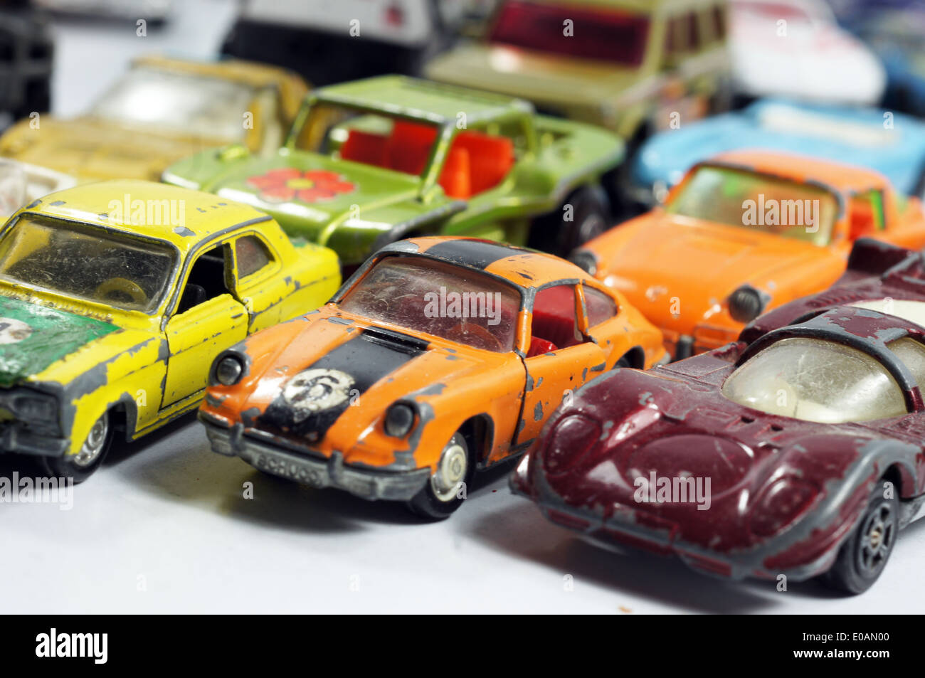 Vintage little toy cars Stock Photo Alamy