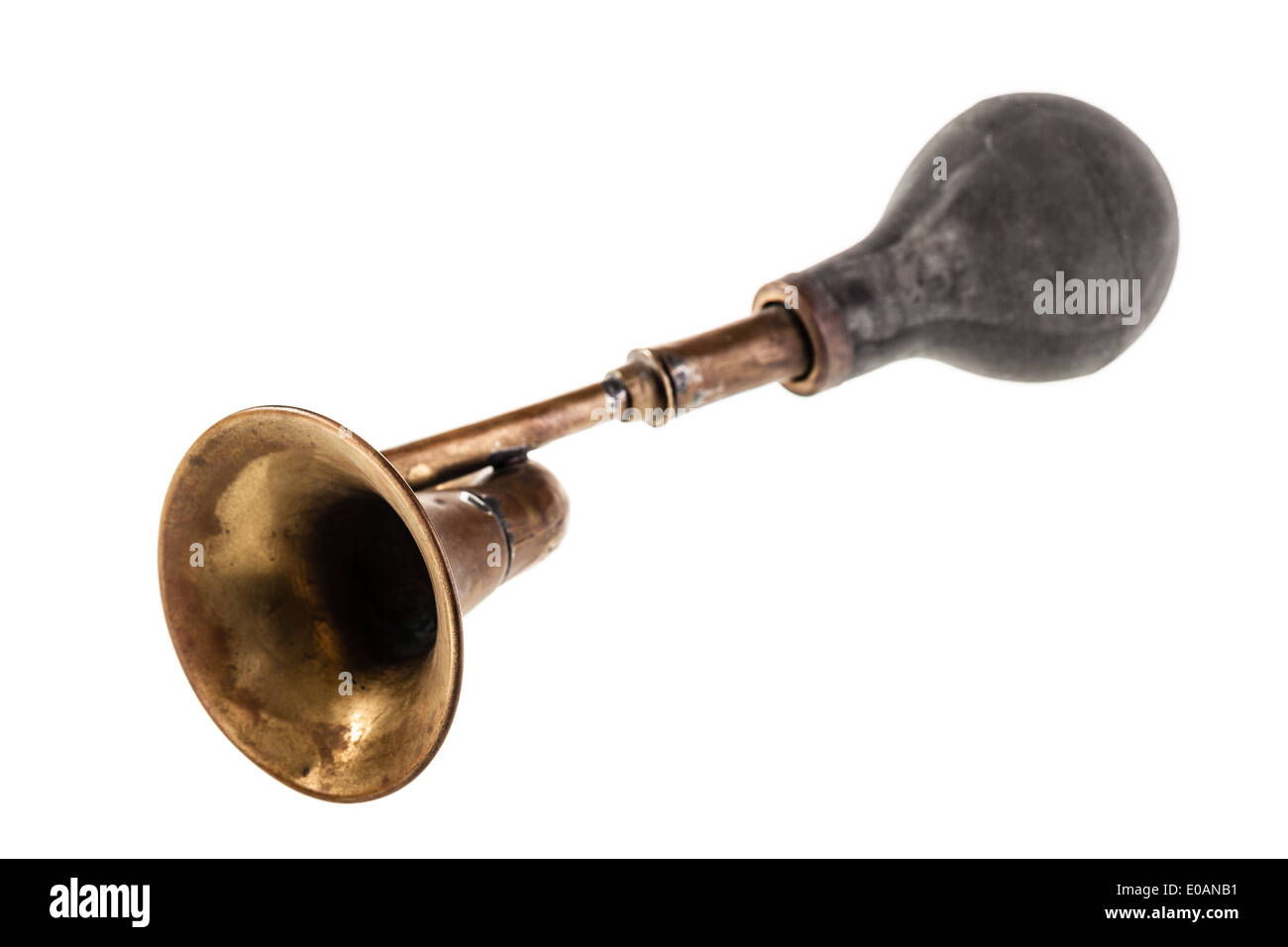 an old manual air horn isolated over a white background Stock Photo