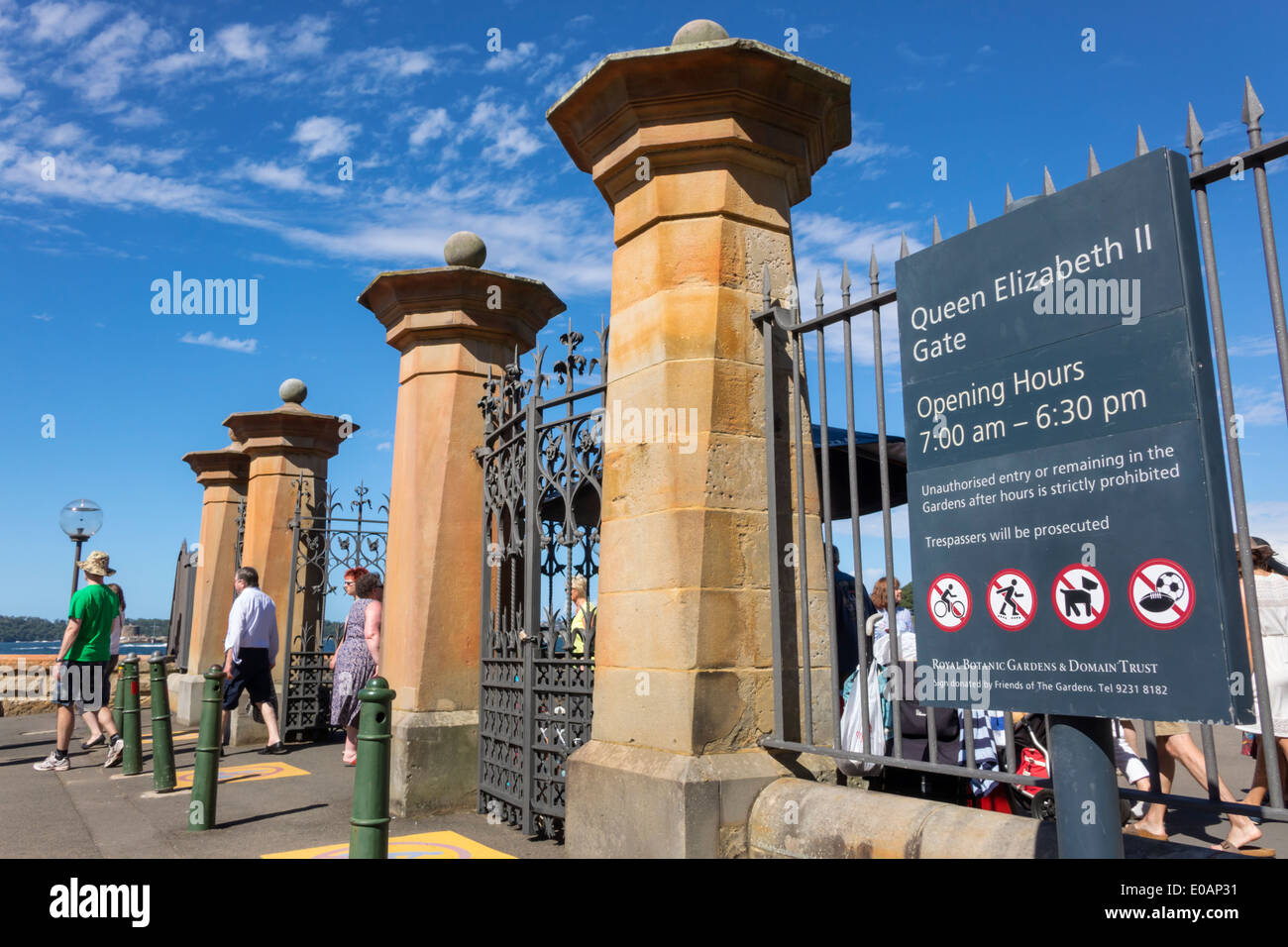 Sydney Australia,Royal Botanic Gardens,entrance,Queen Elizabeth II Gate,AU140309095 Stock Photo