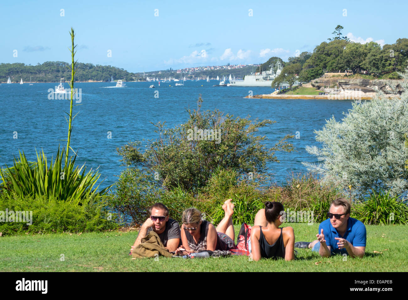 Sydney Australia,Royal Botanic Gardens,Sydney Harbour,harbor,Parramatta River,water,park,AU140309112 Stock Photo