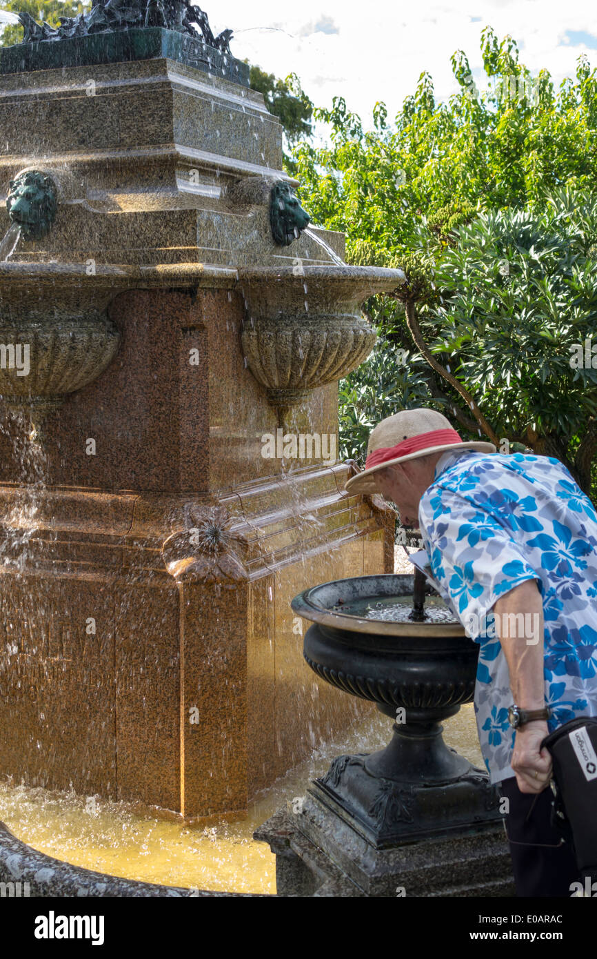 Sydney Australia,Royal Botanic Gardens,public fountain,AU140309180 Stock Photo