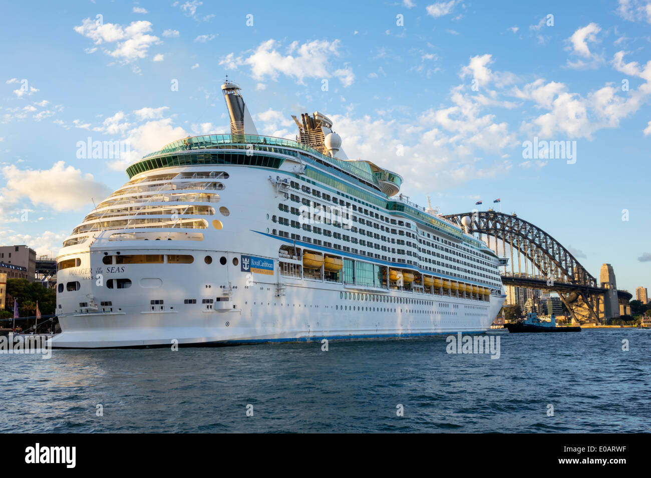 Sydney Australia,Sydney Harbour Bridge,harbor,Voyager of the Seas,cruise ship,Circular Quay,AU140309251 Stock Photo