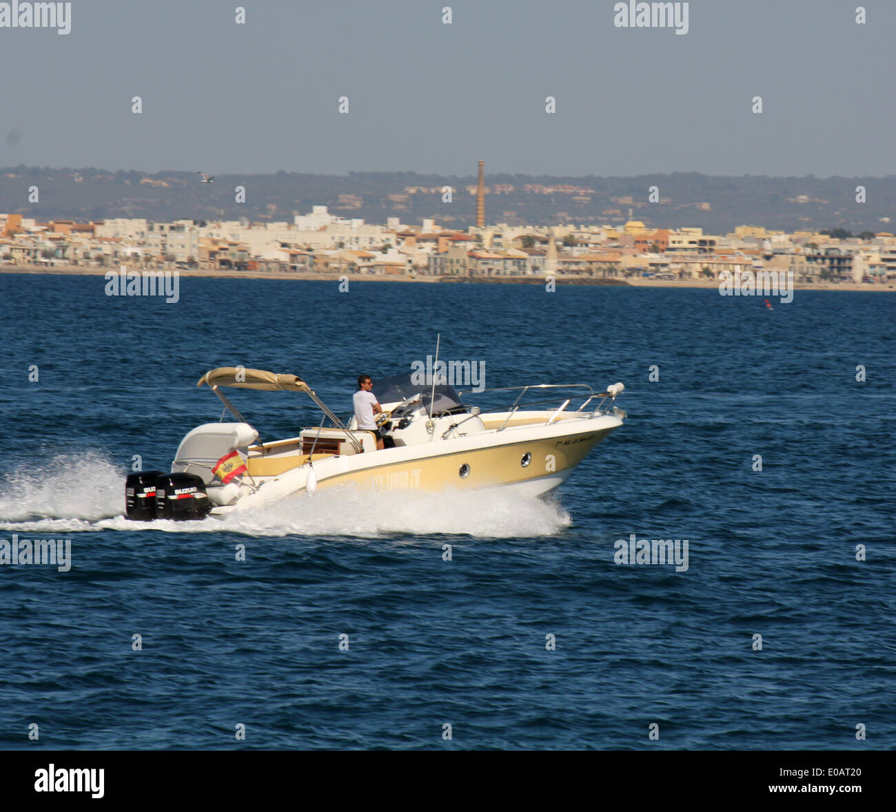 Luxury Mallorca - 'Key Largo 28' pleasure craft, Palma de Mallorca / Majorca, Balearic Islands, Spain. 5th May 2014. Stock Photo