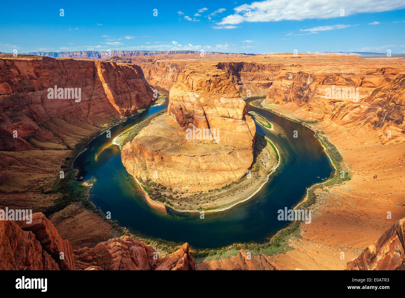 Arizona Horseshoe Bend meander of Colorado River in Glen Canyon Stock Photo