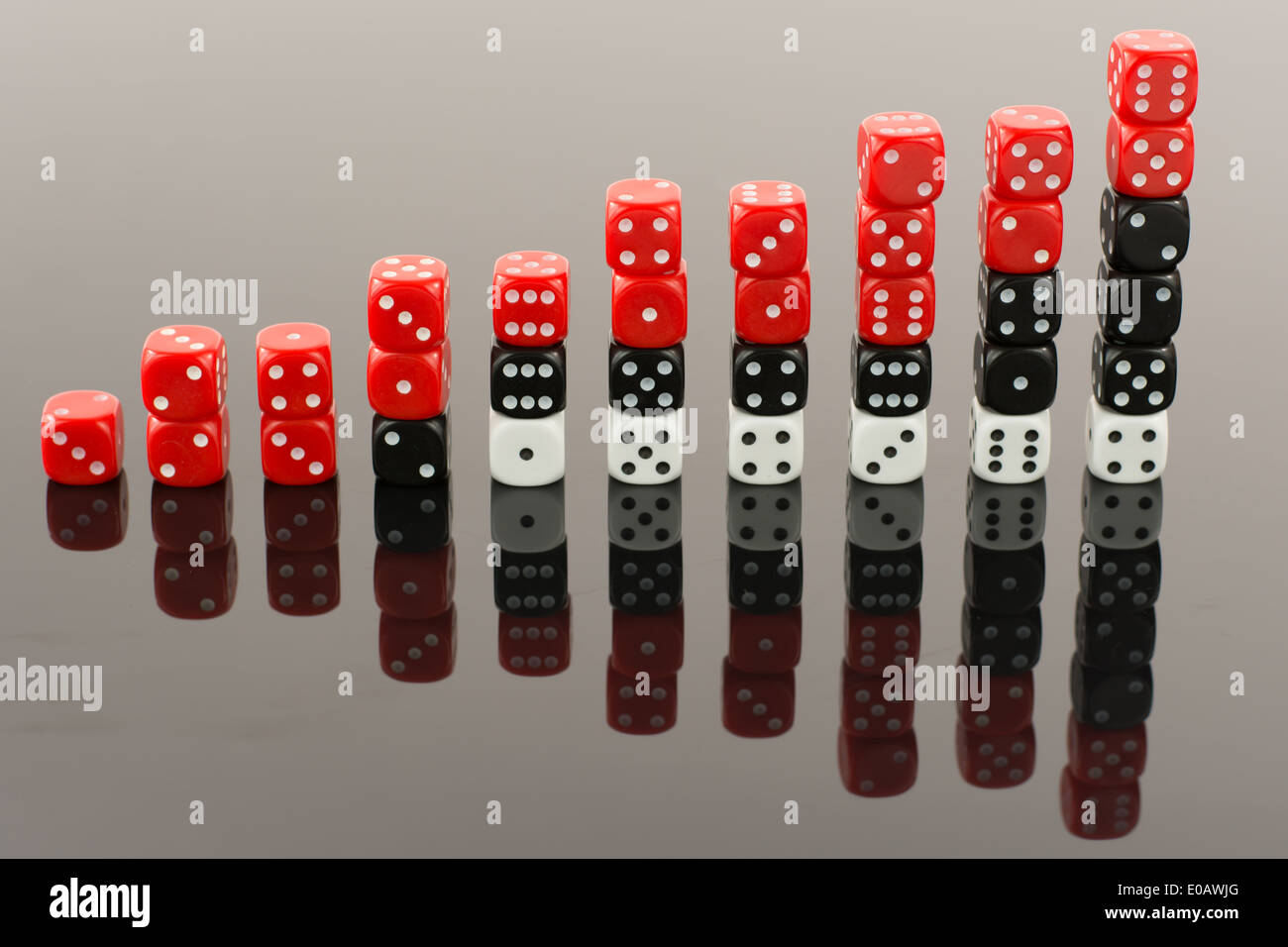 Dice bar chart Stock Photo Alamy