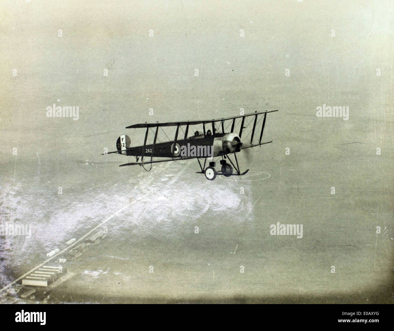 Edwin Newman’s photograph captures Netheravon Aerodrome, an important location for the Royal Air Force in the Middle East during the 20th century. The aerodrome was crucial in supporting RAF operations, contributing to the U.K.’s military presence and engagements in the region. Stock Photo