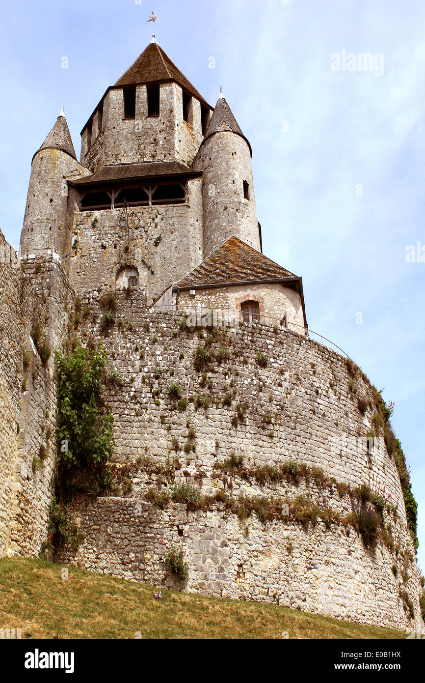 tower or keep of a castle medieval town of Provins Stock Photo