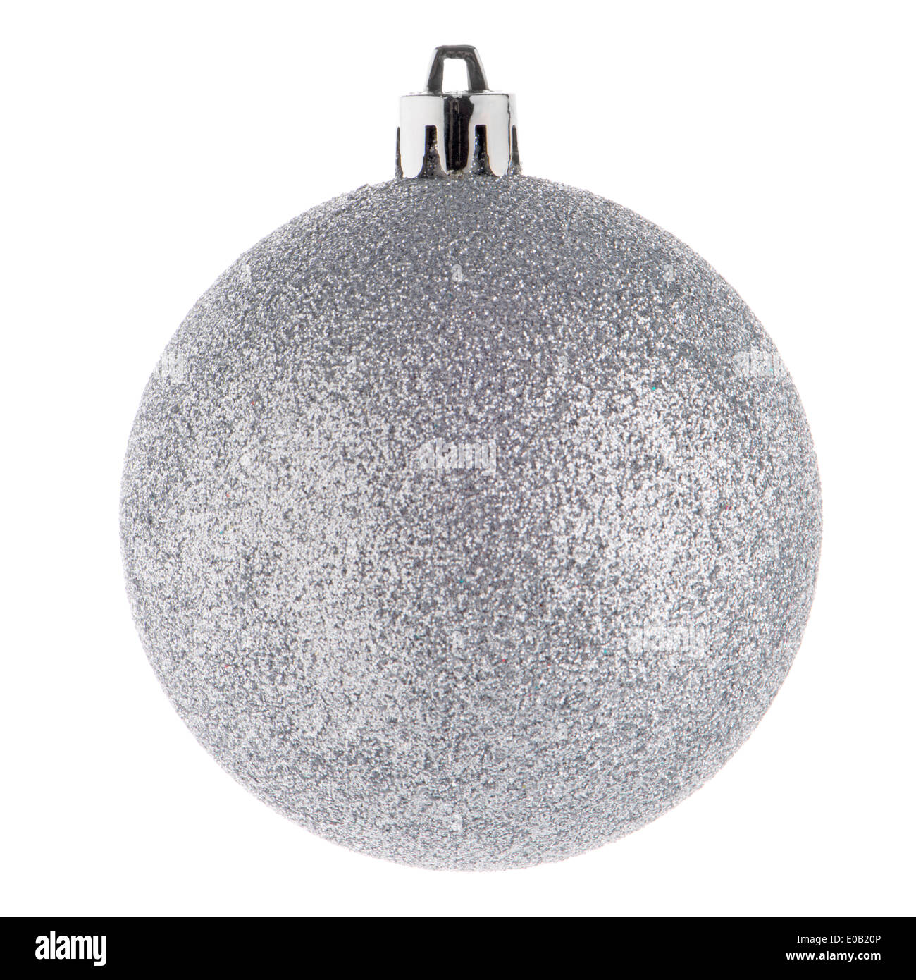 Silver christmas ball isolated on white background Stock Photo - Alamy
