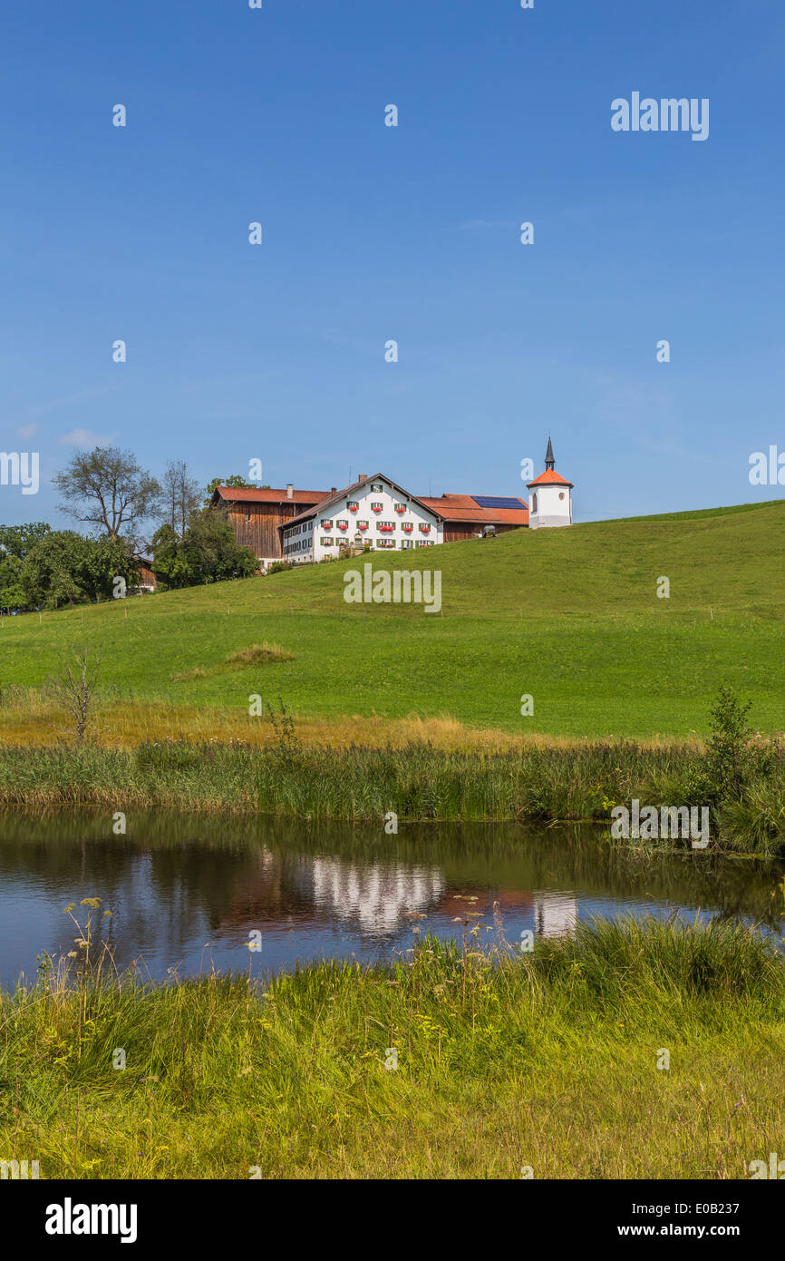Germany, Bavaria, Allgaeu, Halblech, Hegratsried, Lake near Buching Stock Photo
