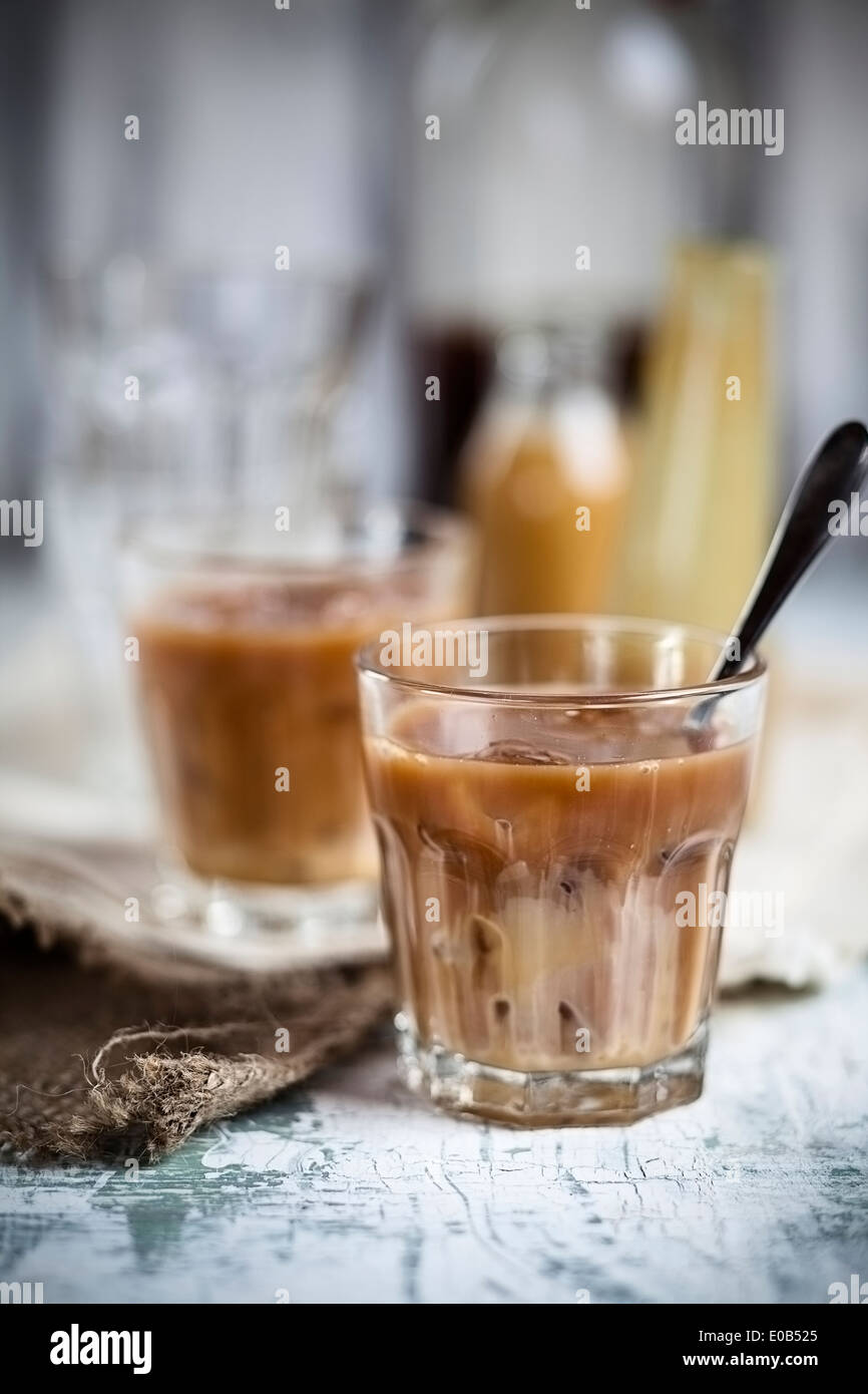 Thai iced tea with black ceylon tea and sweet condensed milk Stock Photo