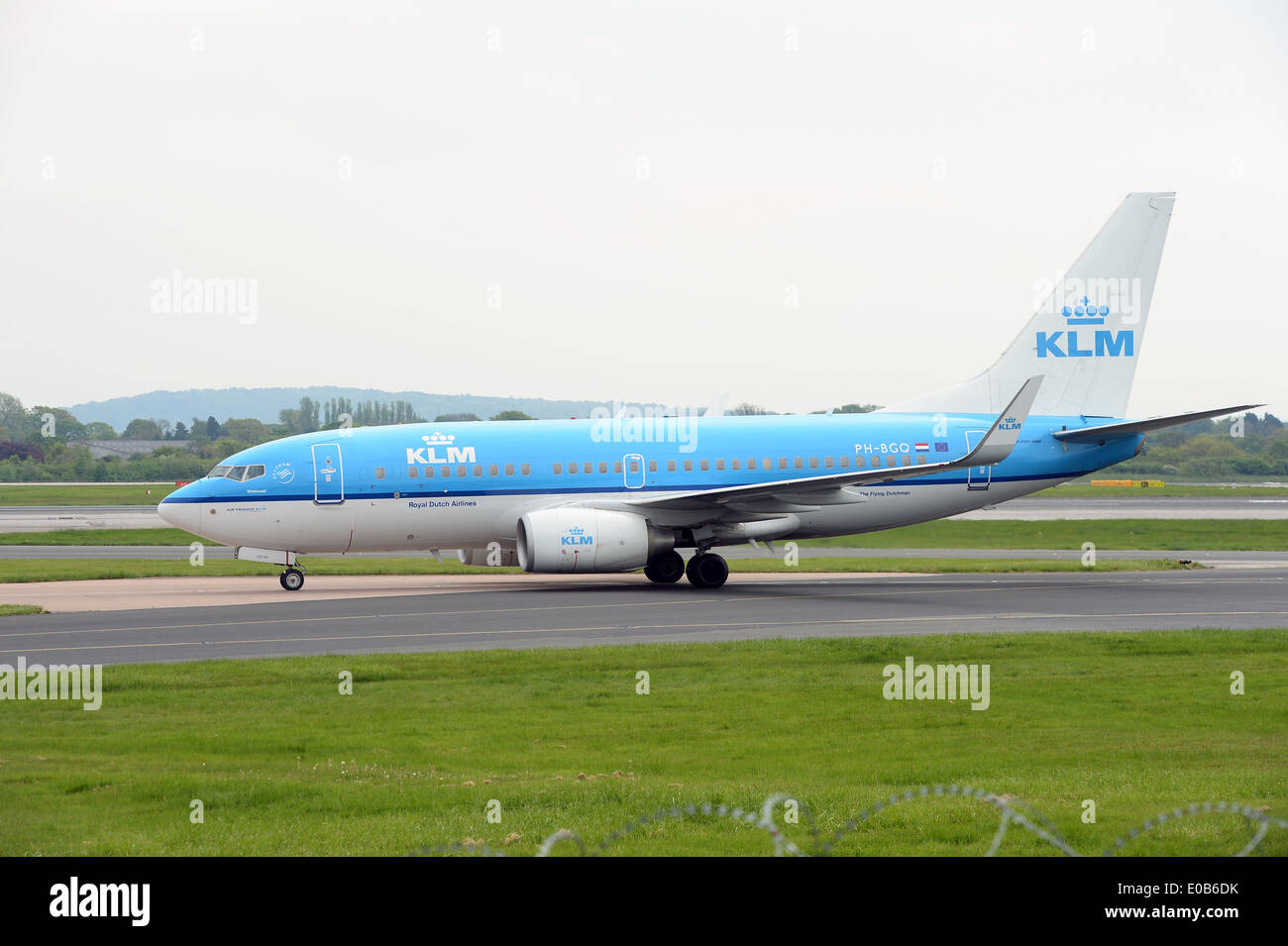 Royal Dutch Airlines KLM Boeing 737 (PH-BGQ) taxiing at Manchester Airport. Stock Photo
