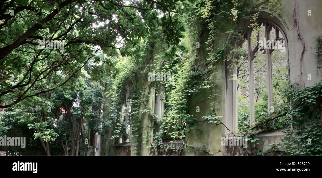 A detail of St. Dunstan-in-the-East Church, City of London, UK. Stock Photo