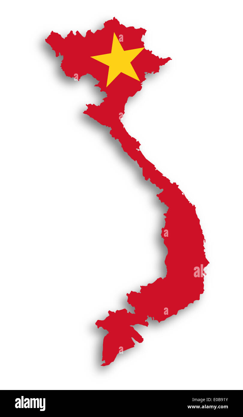 Map of Vietnam filled with flag isolated Stock Photo - Alamy