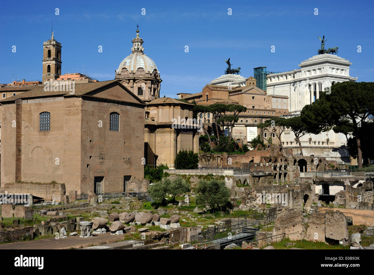 Italy, Rome, Roman Forum, Curia Julia building, ancient roman senate Stock Photo