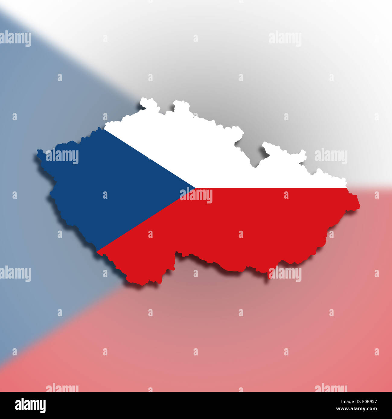 Map Of The Czech Republic Filled With Flag Isolated E0B957 