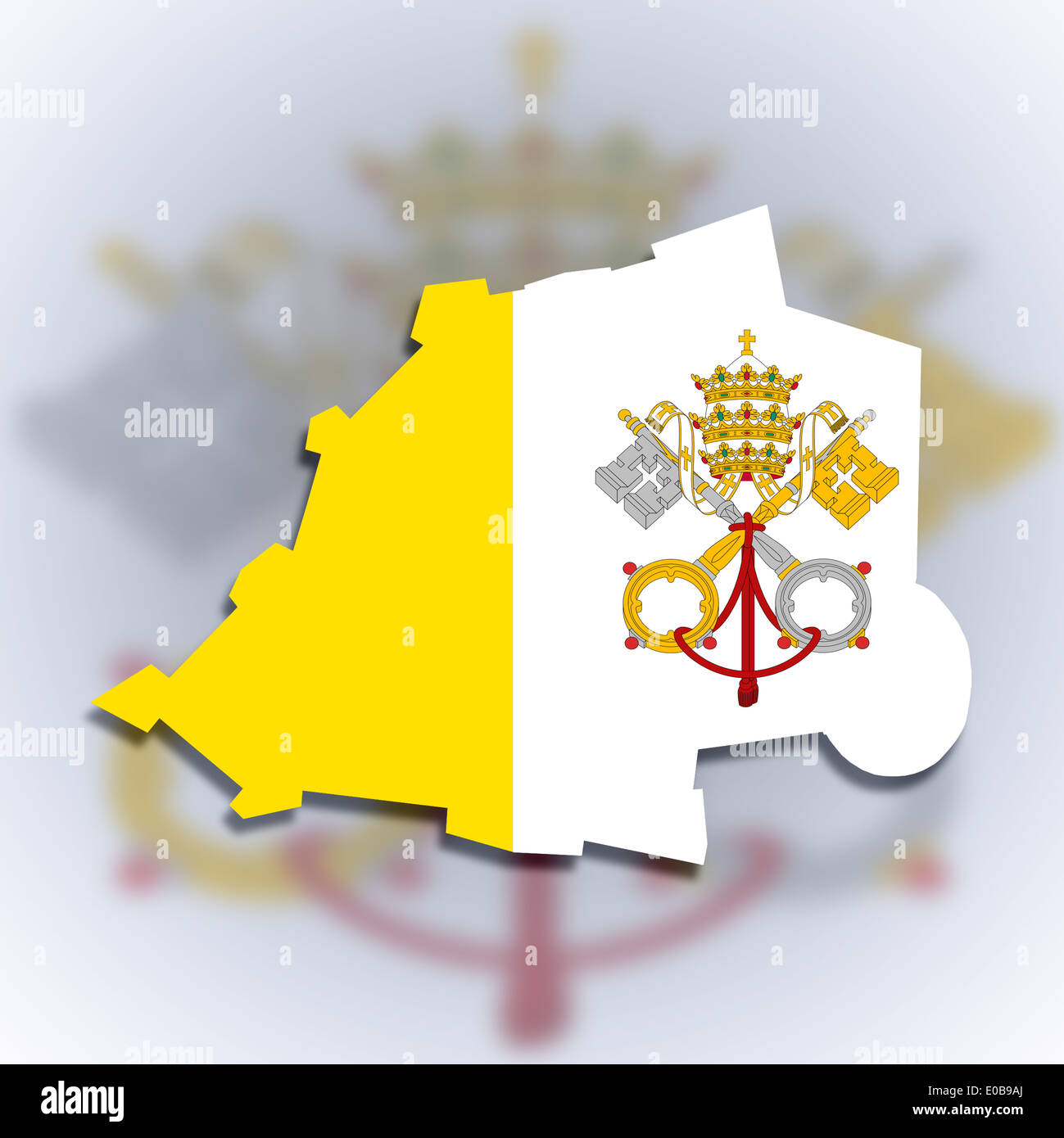 Map of Vatican City filled with - Map Of Vatican City Filled With Flag Isolated E0B9AJ