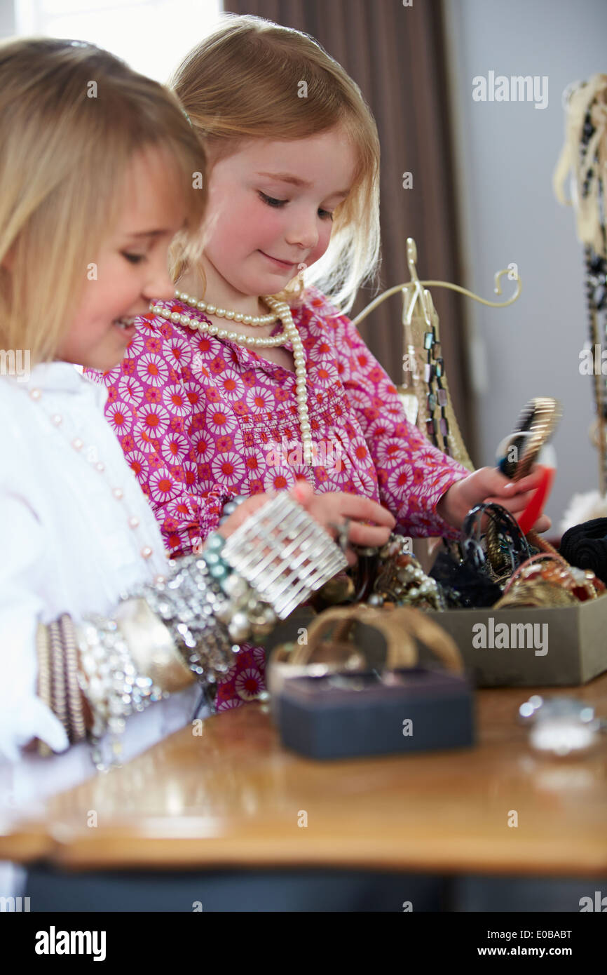 Young girl (aged 5) dressing up as a princess Stock Photo - Alamy