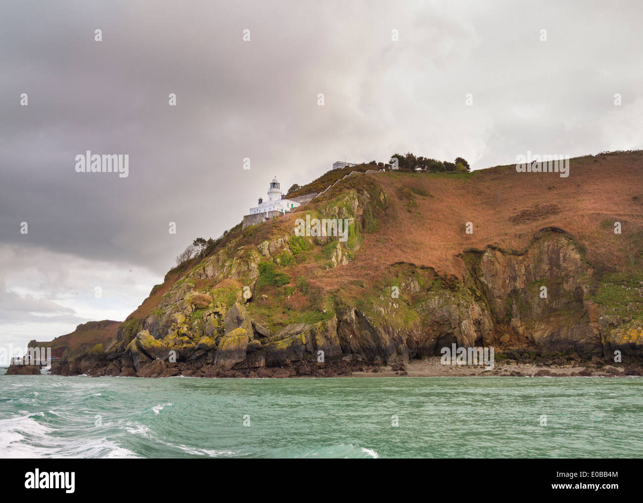 Coastal scene on Sark Lighthouse Stock Photo