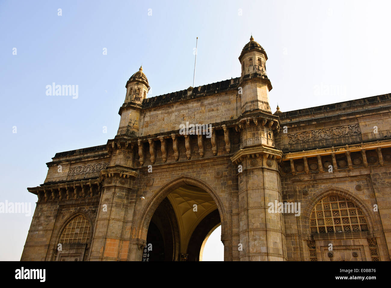 Gate of India,Appollo Bunder,Square,Tourists,School Children in Colorful Saris,promenade,Ferry terminal,Bombay,Mumbai,India Stock Photo