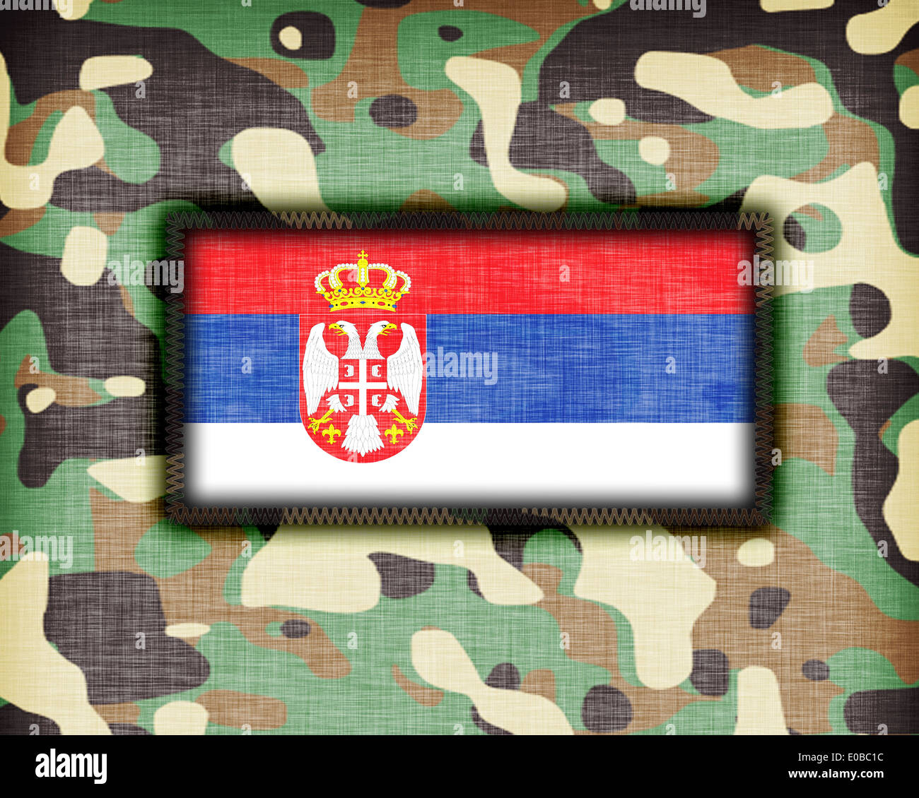 Amy camouflage uniform with flag on it  Serbia Stock Photo
