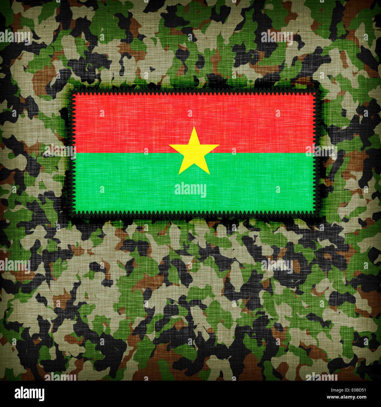 Amy camouflage uniform with flag on it  Burkina Faso Stock Photo