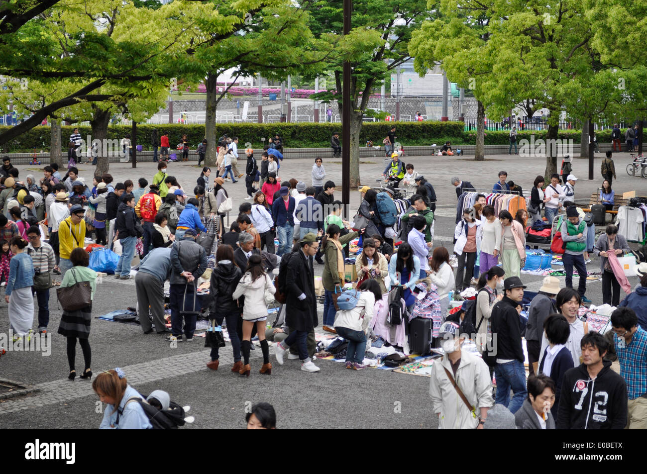 Yoyogi park Tokyo Japan.Flea market. Stock Photo