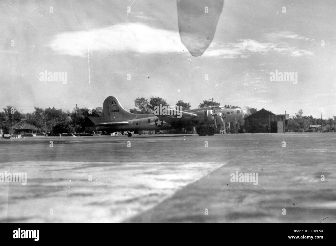 Boeing B-17F, 41-24353, staff plane for Major General Kenneth B. Wolfe, 5th Air Force at Irumagawa Air Base, April, 1946. Stock Photo