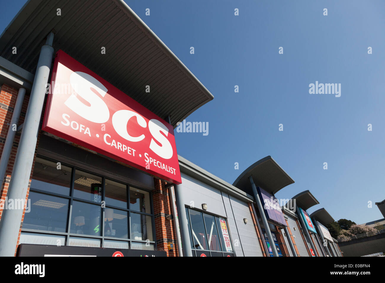 SCS store at modern out of town shopping development. Stock Photo