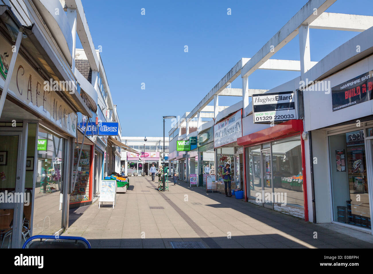 Small business shopping arcade of Dukes Walk Waterlooville. Stock Photo