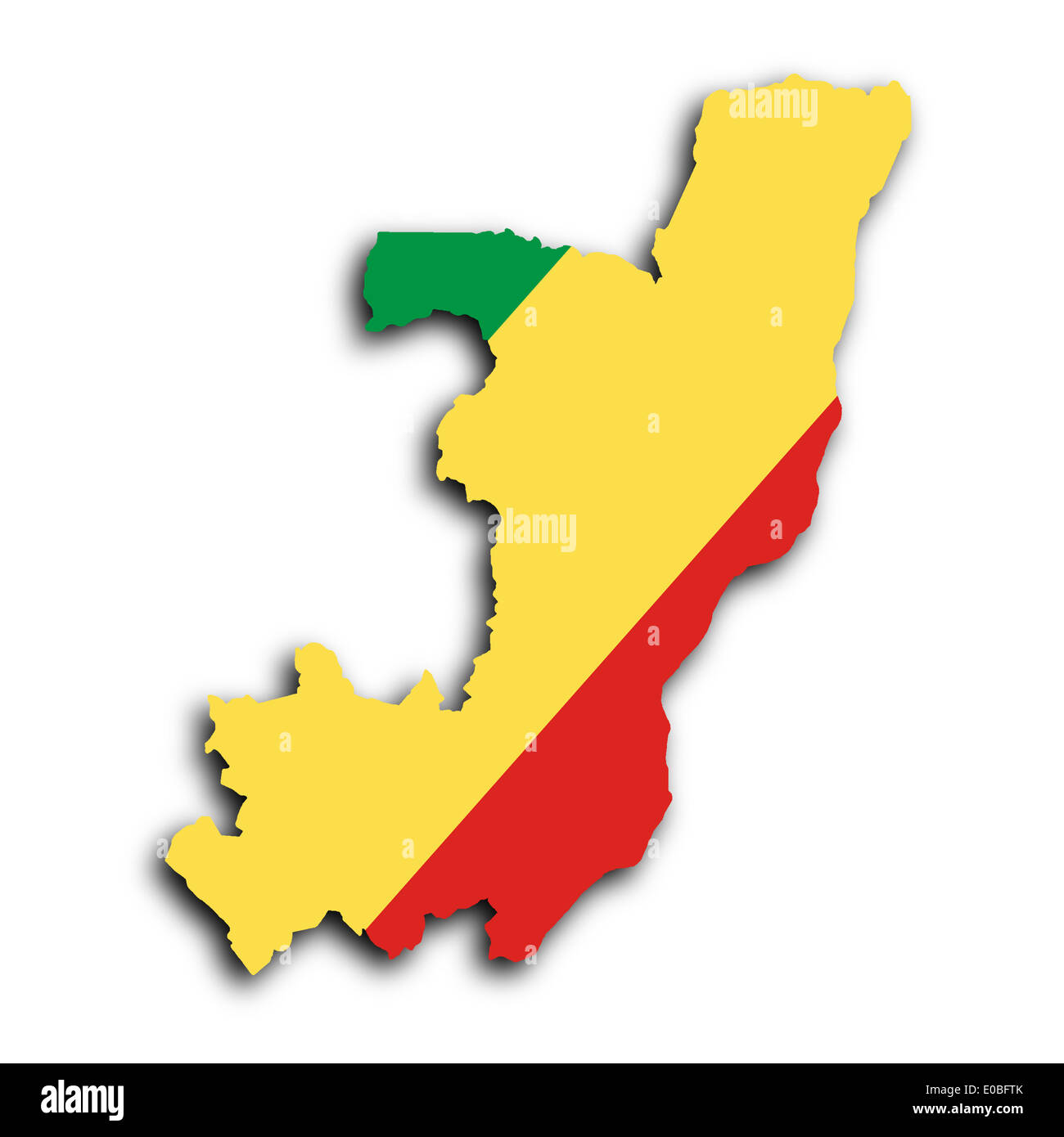 Map of Congo filled with the national flag Stock Photo - Alamy