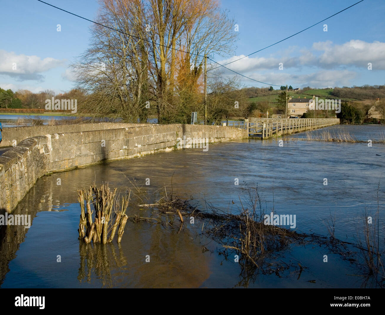 River Avon Reybridge Nr Lacock Wiltshire flooding Stock Photo