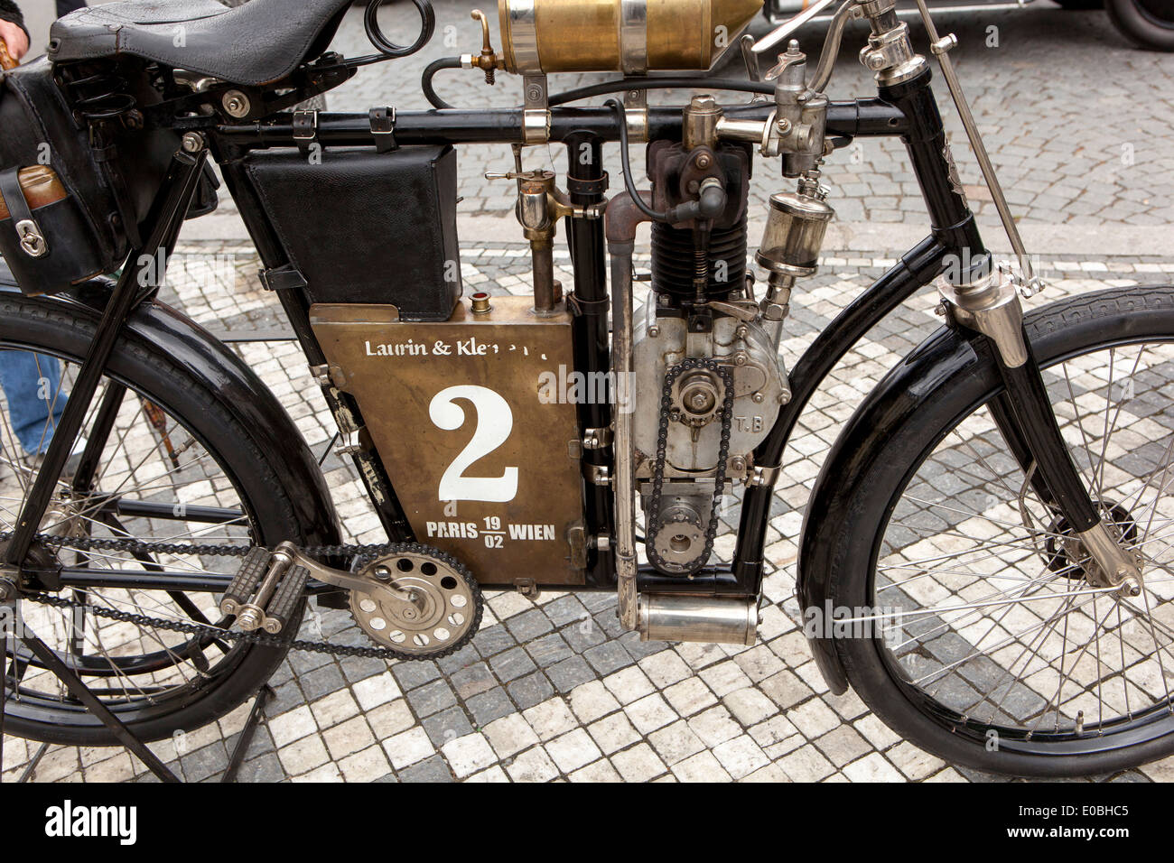 Veteran Vintage Motorcycle Laurin Klement 1902 Stock Photo