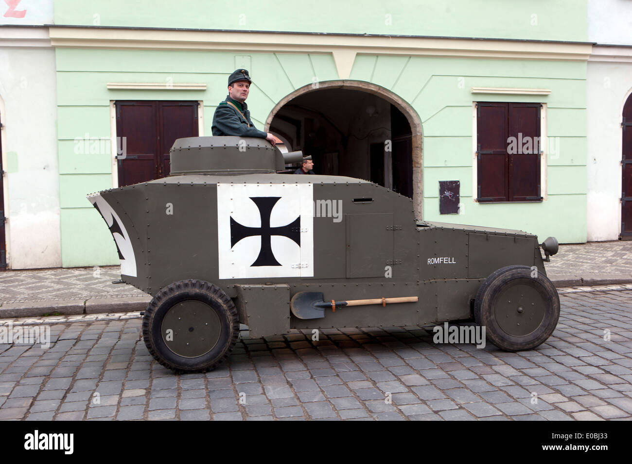 Armored car Austro-Hungarian WWI Armour Panzer Romfell Stock Photo