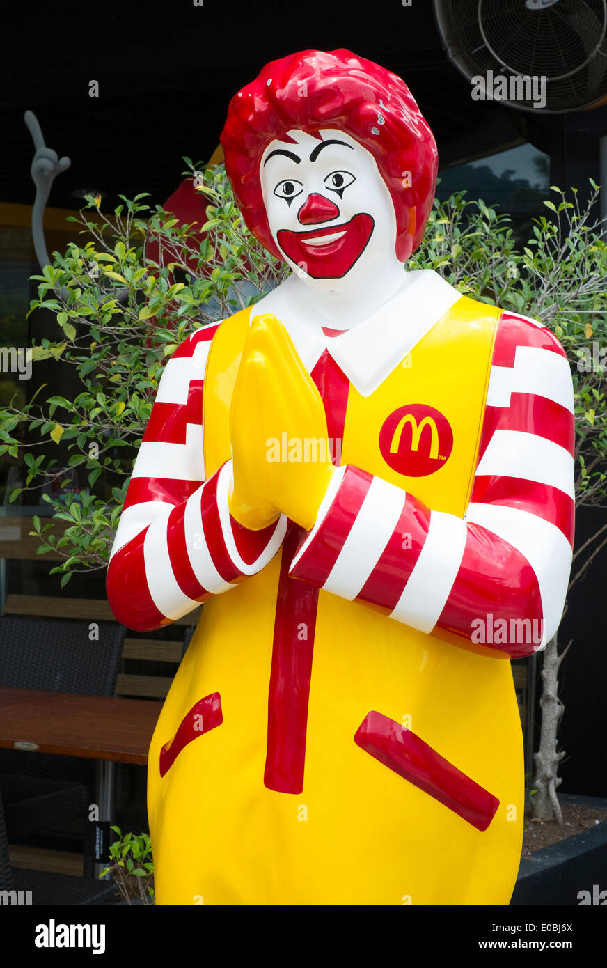 Ronald McDonald statue outside McDonald's in Thailand Stock Photo
