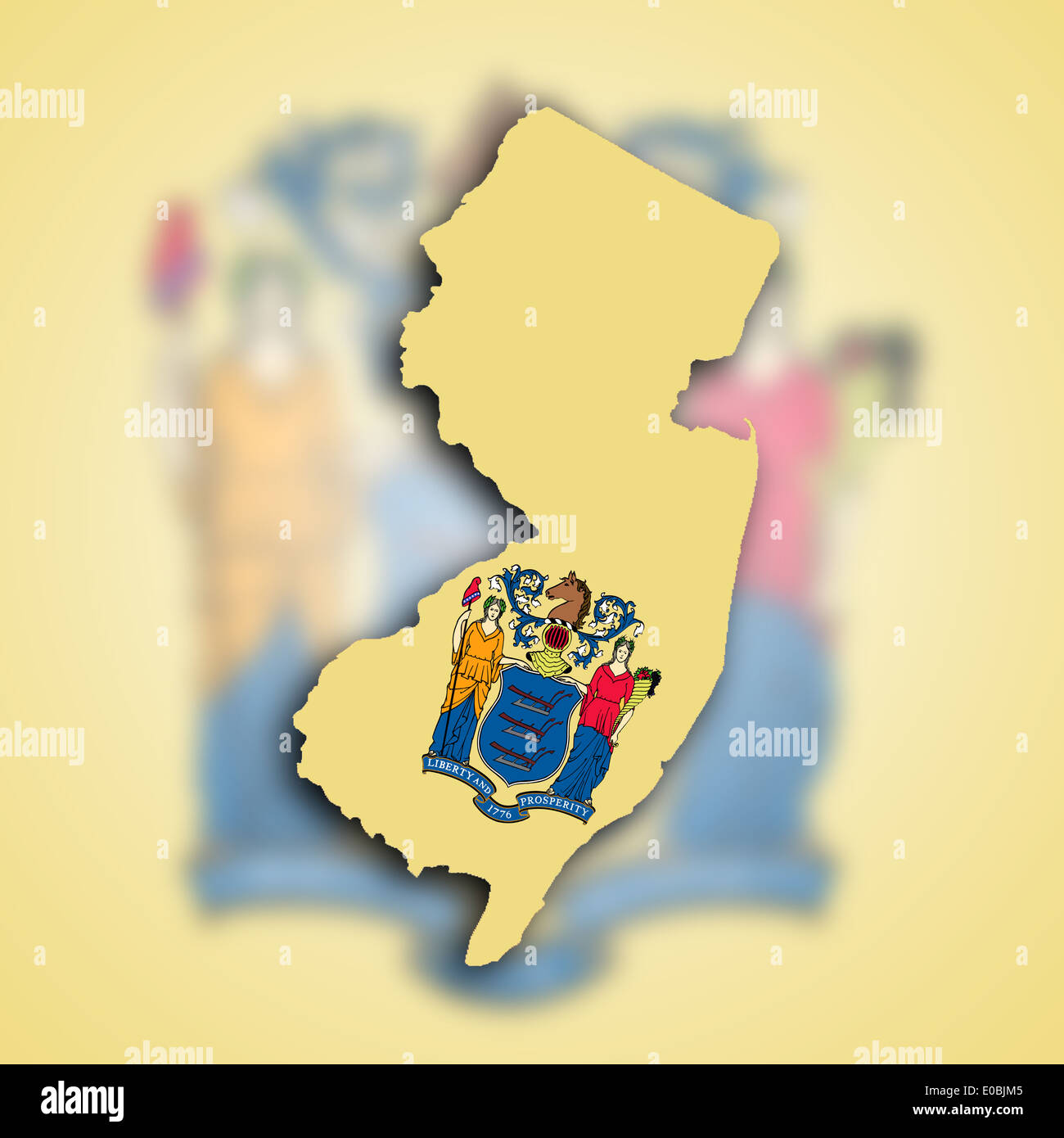 Map of New Jersey filled with the state flag Stock Photo - Alamy