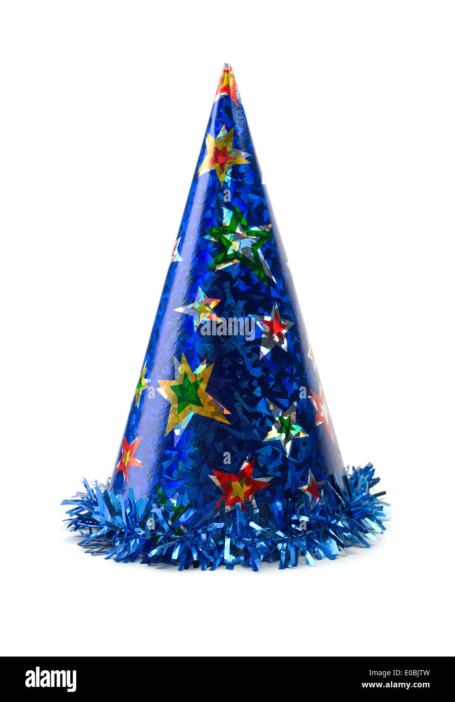 Blue colored cap birthday. Isolate on white background Stock Photo - Alamy