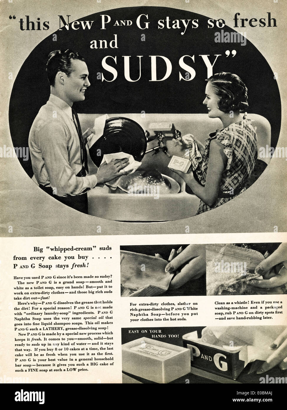 Advertisement for PandG soap by Procter & Gamble in American magazine dated December 1934 Stock Photo