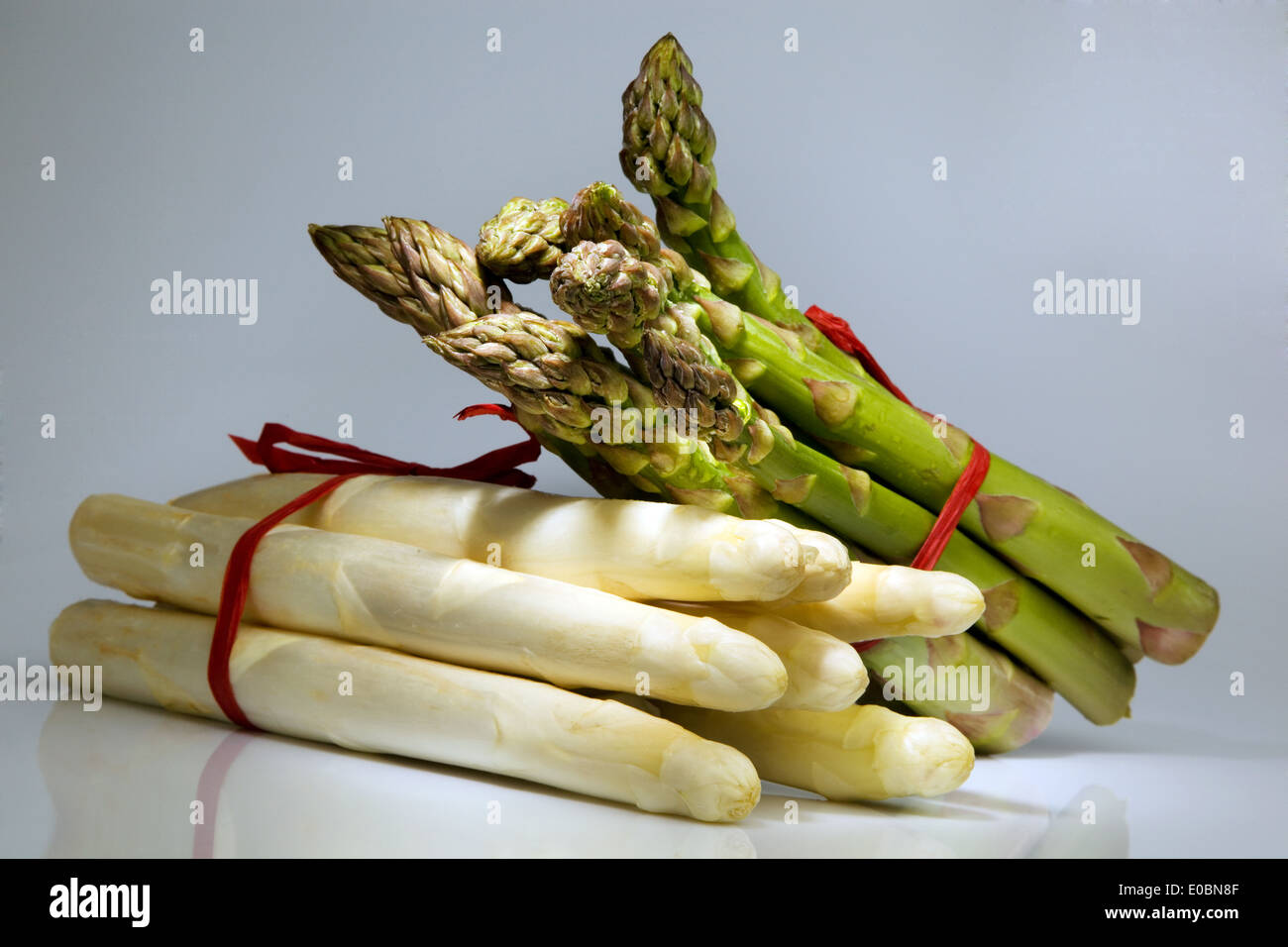 White asparagi poles in the asparagus time Stock Photo