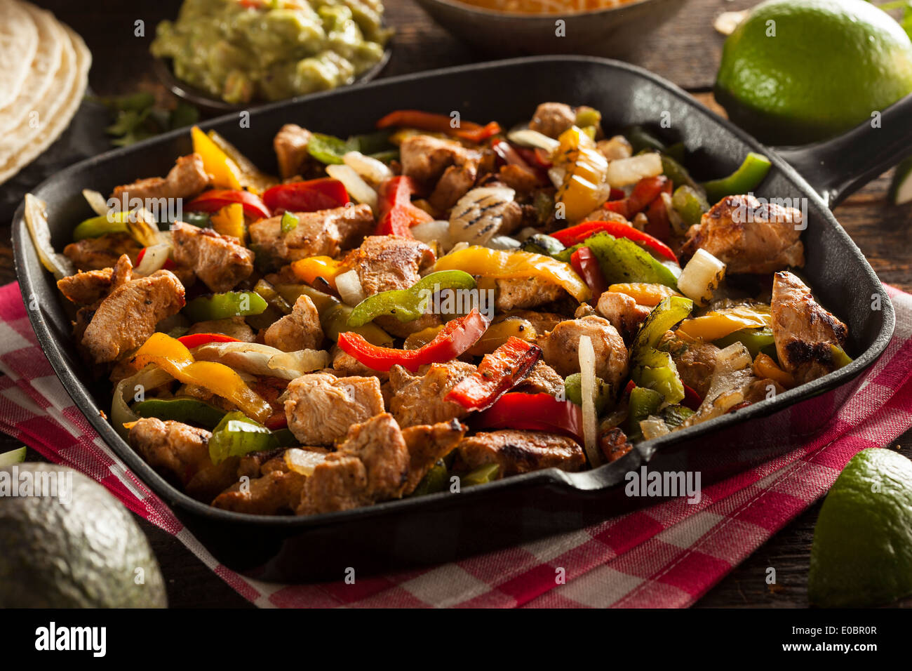 Homemade Chicken Fajitas with Vegetables and Tortillas Stock Photo Alamy