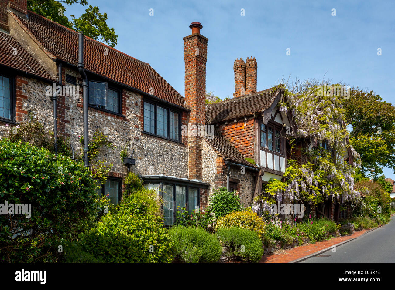 Tudor Housing, Rottingean, Sussex, England Stock Photo Alamy