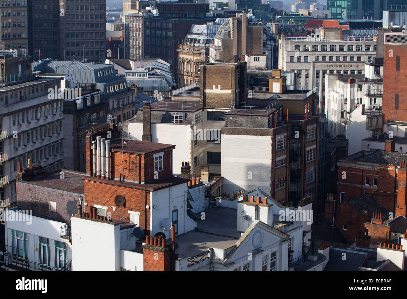 The Urban Sprawl of Birmingham City Centre showing the an area of shops ...