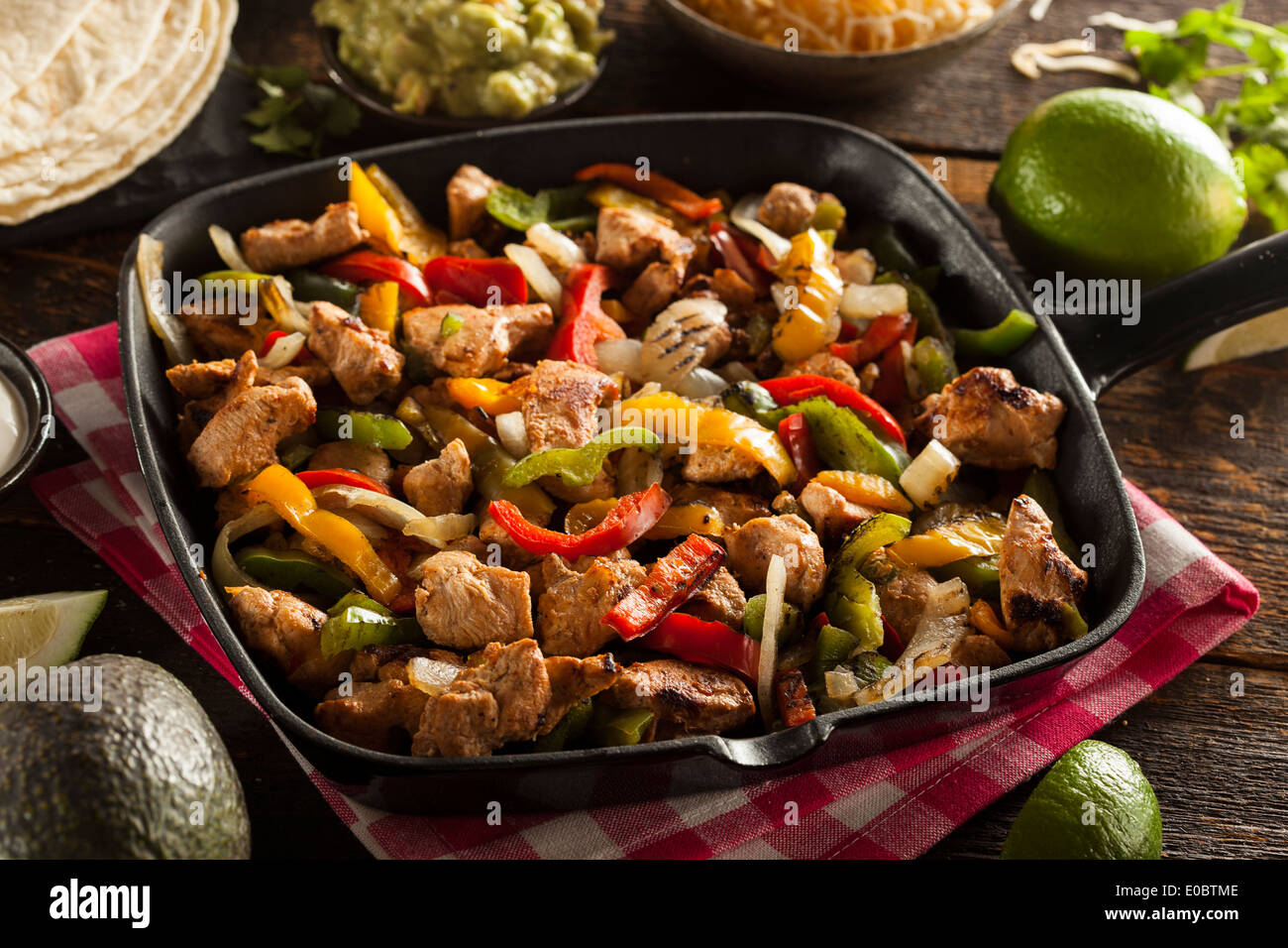 Homemade Chicken Fajitas with Vegetables and Tortillas Stock Photo Alamy