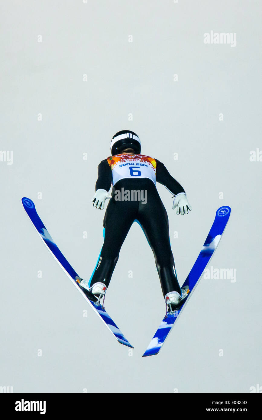Lindsey Van (USA) competing in Women's Ski Jumping at t he Olympic